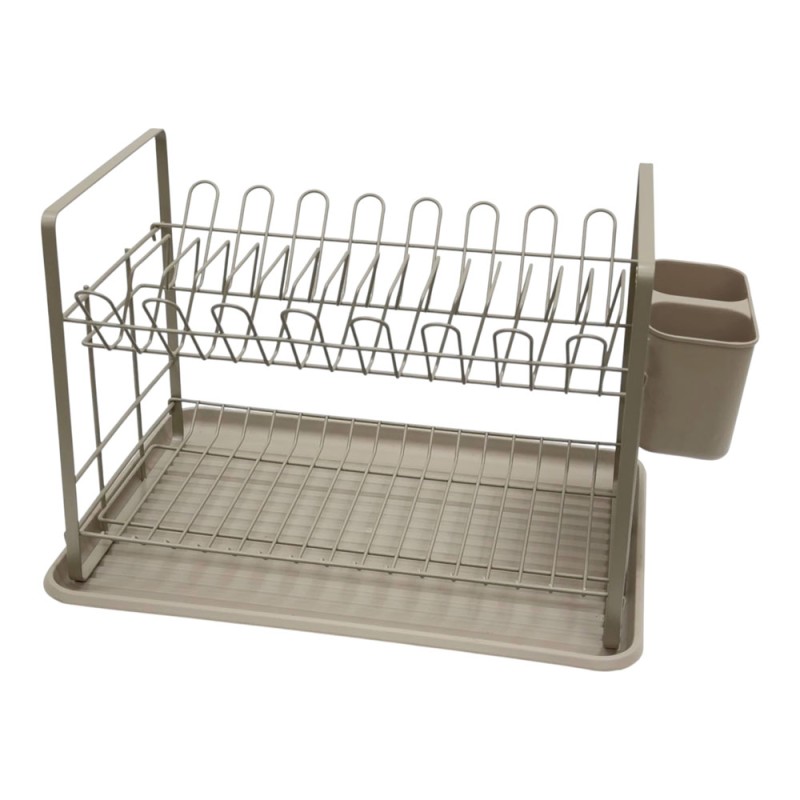 Ankor Διώροφη Μεταλλική Πιατοθήκη (48x32x29) Taupe – Με Δίσκο & Κουταλοθήκη