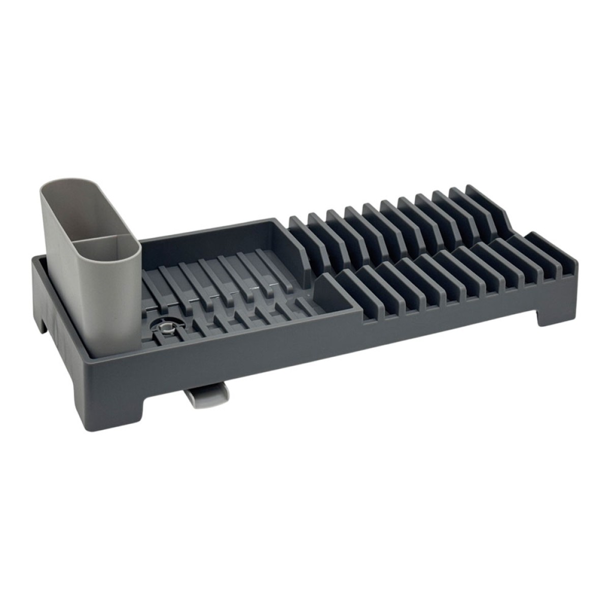 Ankor Πλαστική Πιατοθήκη (19x46x13.5) Γκρι – Με Στόμιο Αποστράγγισης & Κουταλοθήκη