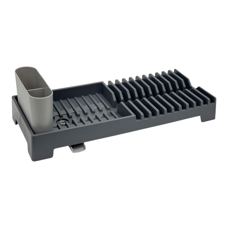 Ankor Πλαστική Πιατοθήκη (19x46x13.5) Γκρι – Με Στόμιο Αποστράγγισης & Κουταλοθήκη