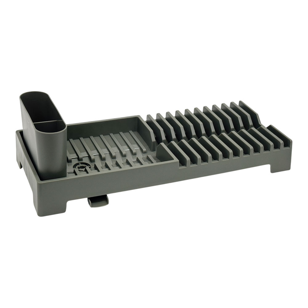 Ankor Πλαστική Πιατοθήκη (19x46x13.5) Λαδί – Με Στόμιο Αποστράγγισης & Κουταλοθήκη