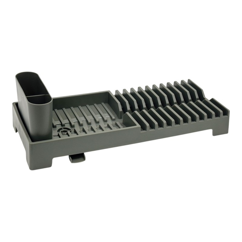 Ankor Πλαστική Πιατοθήκη (19x46x13.5) Λαδί – Με Στόμιο Αποστράγγισης & Κουταλοθήκη