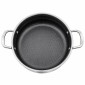 Ankor Dmond Tri-Ply Ρηχή Ανοξείδωτη Υβριδική Κατσαρόλα 28cm με Αντικολλητικό Εξάγωνο Laser Μοτίβο & Γυάλινο Καπάκι
