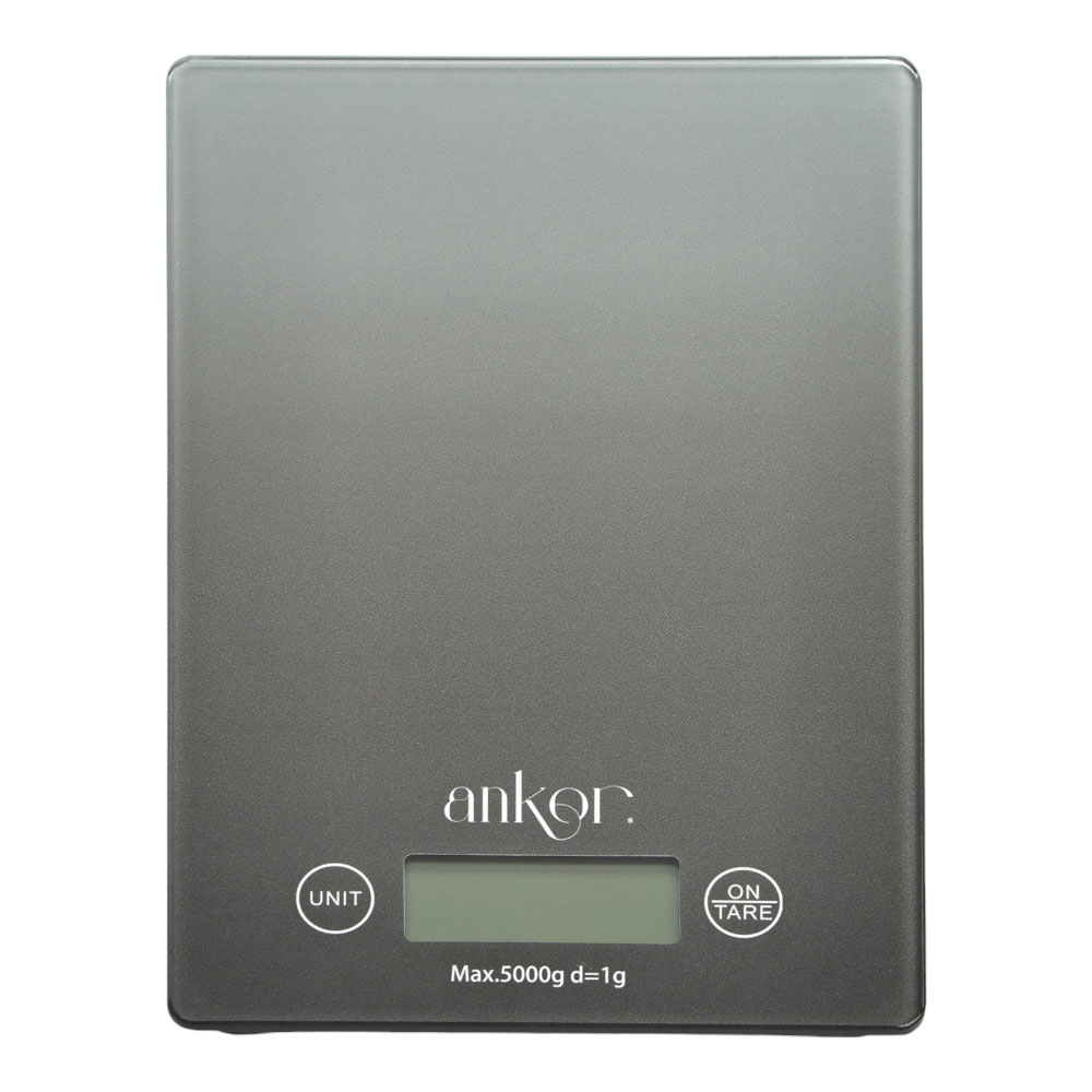 Ankor Grey Ηλεκτρονική Ζυγαριά Κουζίνας 5kg Γυάλινη