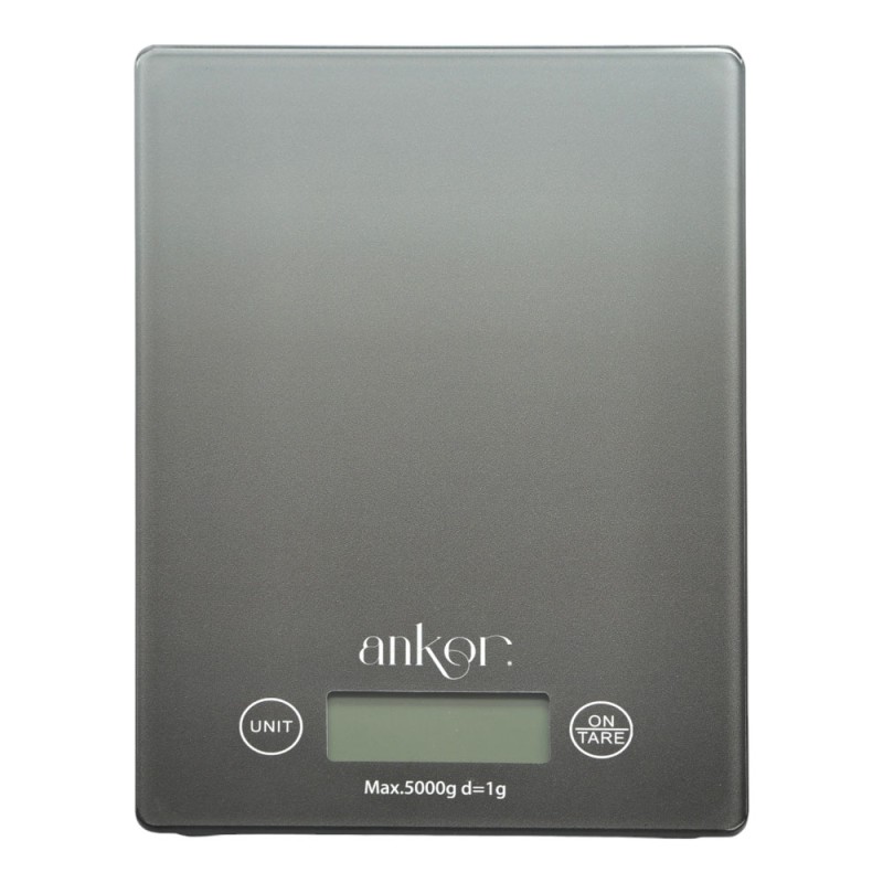 Ankor Grey Ηλεκτρονική Ζυγαριά Κουζίνας 5kg Γυάλινη