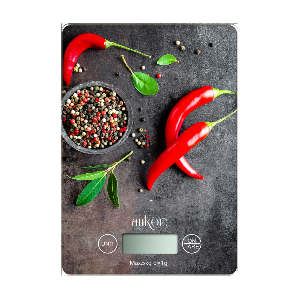 Red Peppers Ψηφιακή Ζυγαριά Κουζίνας 5kg Γυάλινη