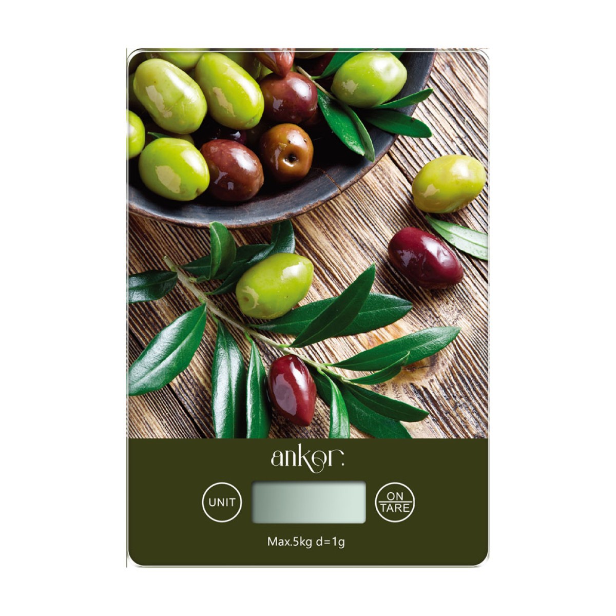 Olives Ψηφιακή Ζυγαριά Κουζίνας 5kg Γυάλινη