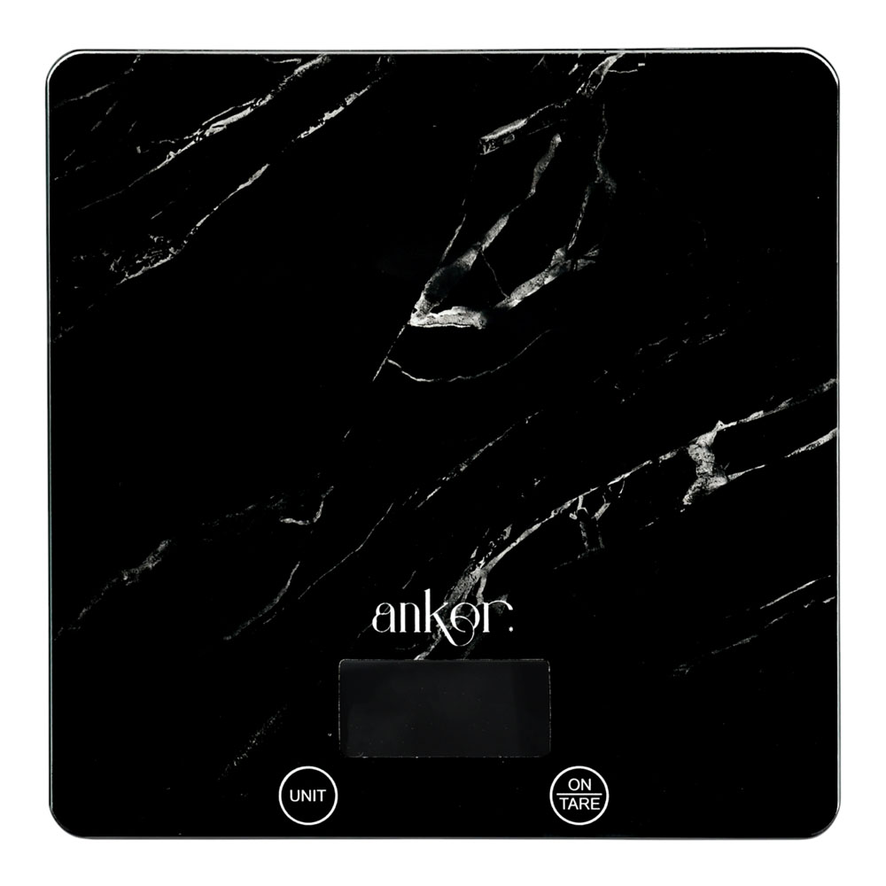 Marble Black Ηλεκτρονική Ζυγαριά Κουζίνας 15kg Γυάλινη Τετράγωνη