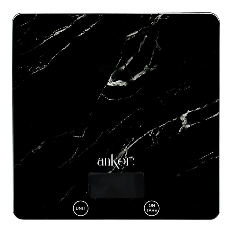 Marble Black Ηλεκτρονική Ζυγαριά Κουζίνας 15kg Γυάλινη Τετράγωνη