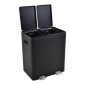 Ankor Double Black Κάδος Απορριμμάτων & Ανακύκλωσης Διπλός 40Lt (2x20Lt) Soft Close