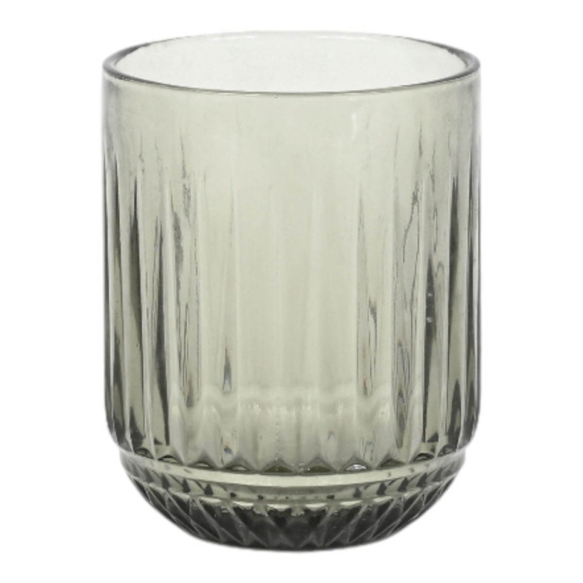 Vintage Style Σετ 6 Ποτήρια Γυάλινα 260ml Πράσινα με Ανάγλυφη Διακόσμηση