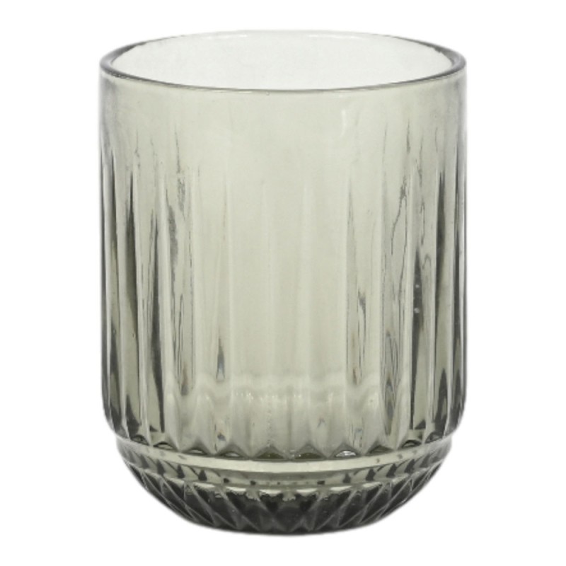 Vintage Style Σετ 6 Ποτήρια Γυάλινα 260ml Πράσινα με Ανάγλυφη Διακόσμηση