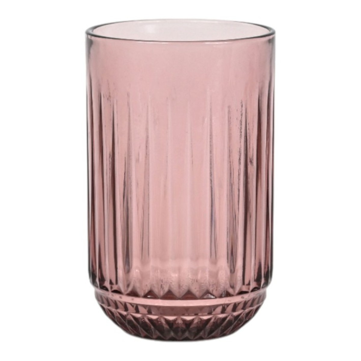 Vintage Style Σετ 6 Ποτήρια Σωλήνας Γυάλινα 410ml Μωβ με Ανάγλυφη Διακόσμηση