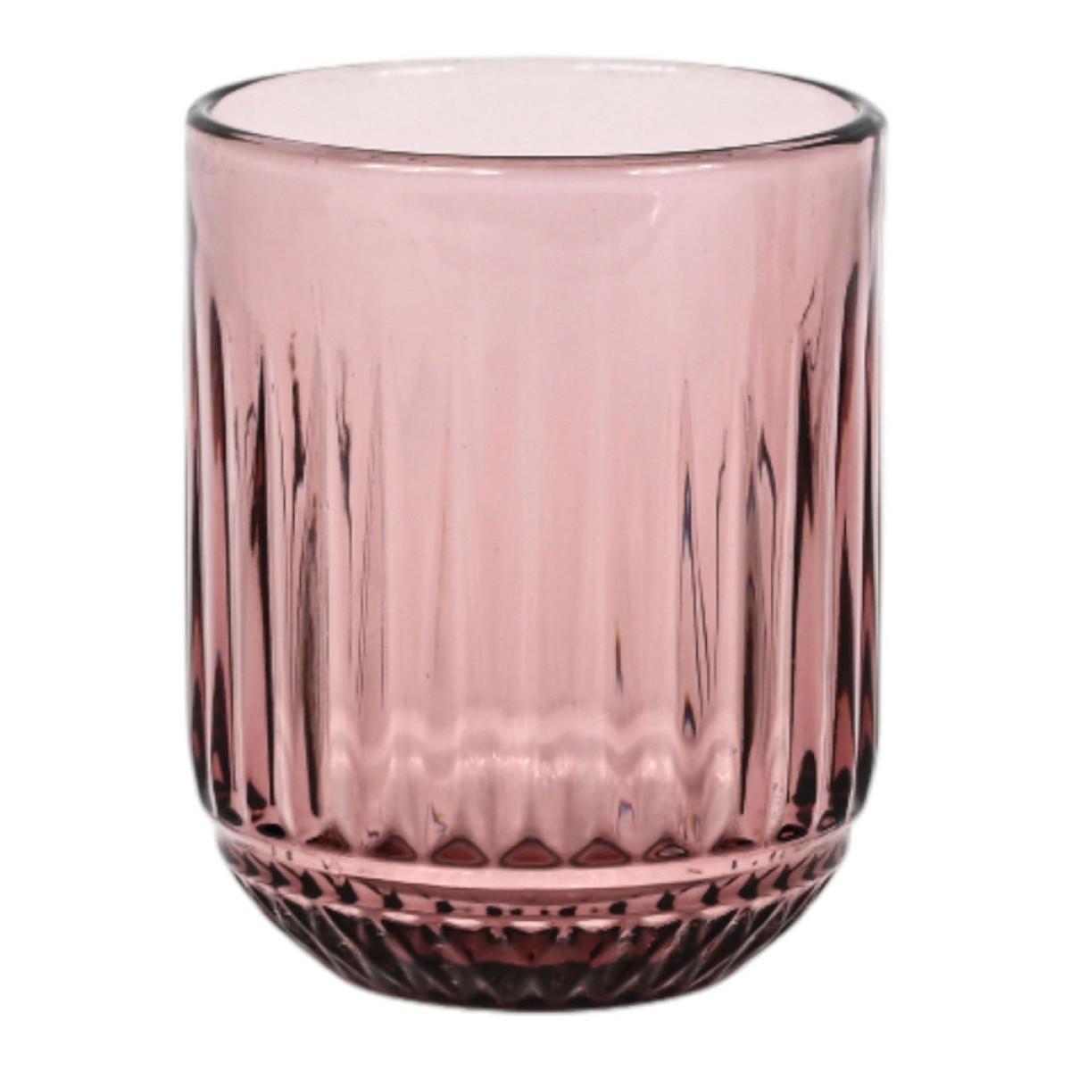 Vintage Style Σετ 6 Ποτήρια Γυάλινα 260ml Μωβ με Ανάγλυφη Διακόσμηση