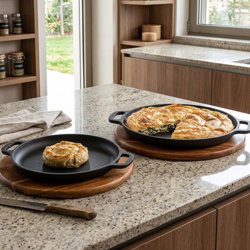Ankor Premium Σετ Μαντεμένια Ταψιά (35x29 & 42x35) – Κατάλληλα για Όλες τις Εστίες, BBQ & Φούρνο