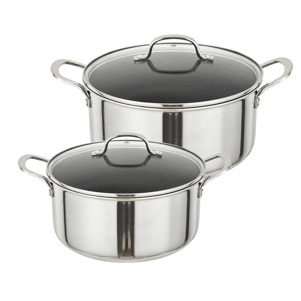 Ankor Dmond Tri-Ply Σετ 2 Κατσαρόλες N.20 & N.26 – Ανοξείδωτες με Αντικολλητική Επίστρωση Laser