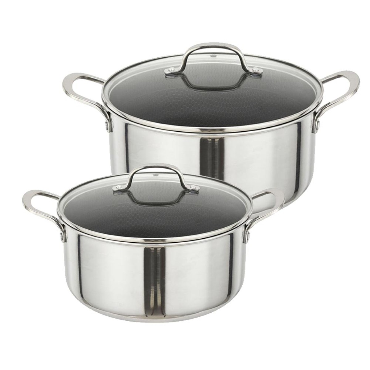 Ankor Dmond Tri-Ply Σετ 2 Κατσαρόλες N.20 & N.26 – Ανοξείδωτες με Αντικολλητική Επίστρωση Laser