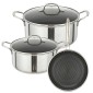 Ankor Dmond Tri-Ply: Κατσαρόλες N.24 & N.26 & Τηγάνι N.24 – Stainless Steel Αντικολλητικά Laser