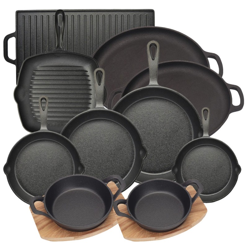 Ankor Premium Ultimate Σετ Μαντεμένια Σκεύη 10τμχ - Pre-Seasoned για Κουζίνα, BBQ & Φούρνο