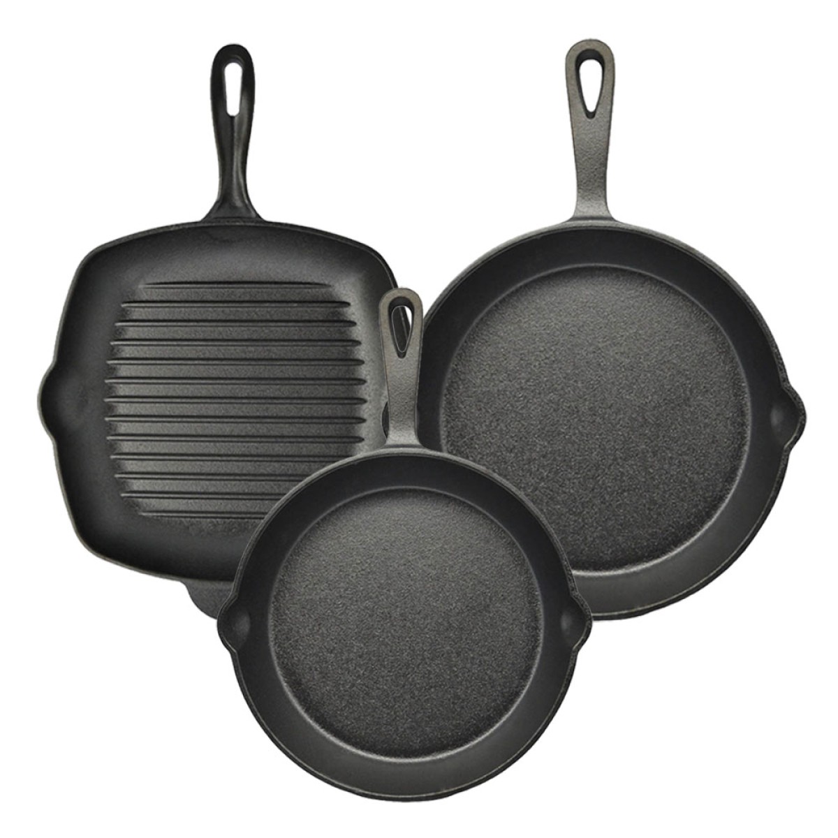 Ankor Premium Σετ Μαντεμένια Σκεύη 3τμχ – Γκριλιέρα N.28, Τηγάνι Ν.26 & Τηγάνι Ν.30