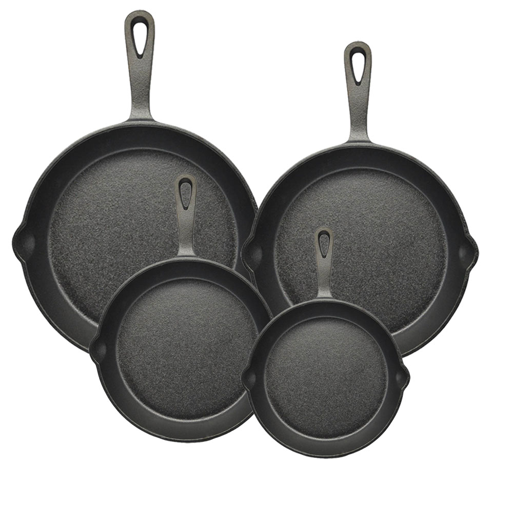 Ολοκληρωμένο Σετ 4 Μαντεμένια Τηγάνια (16-20-26-30cm) - Κατάλληλα για Εστίες, Φούρνο & BBQ