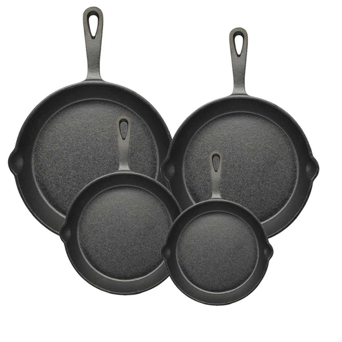 Ολοκληρωμένο Σετ 4 Μαντεμένια Τηγάνια (16-20-26-30cm) - Κατάλληλα για Εστίες, Φούρνο & BBQ
