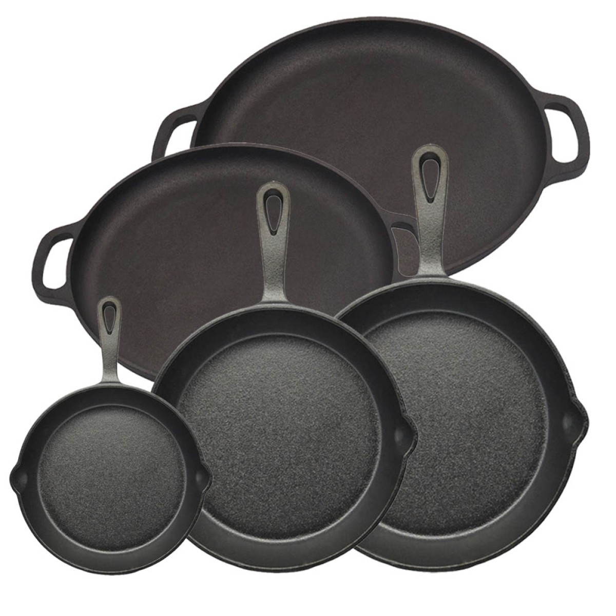 Ankor Premium Μαντεμένιο Σετ 5τμχ: 3 Τηγάνια (16-30cm) & 2 Ταψιά (29-35cm)