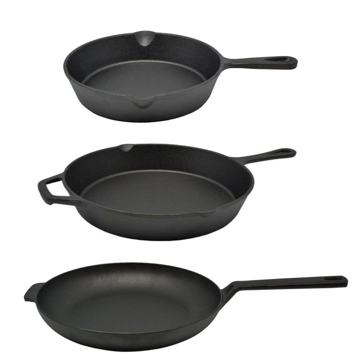 Ankor Premium Σετ Μαντεμένια Τηγάνια 3τμχ (20-26-28cm) – Κατάλληλα για Όλες τις Εστίες, BBQ & Φούρνο