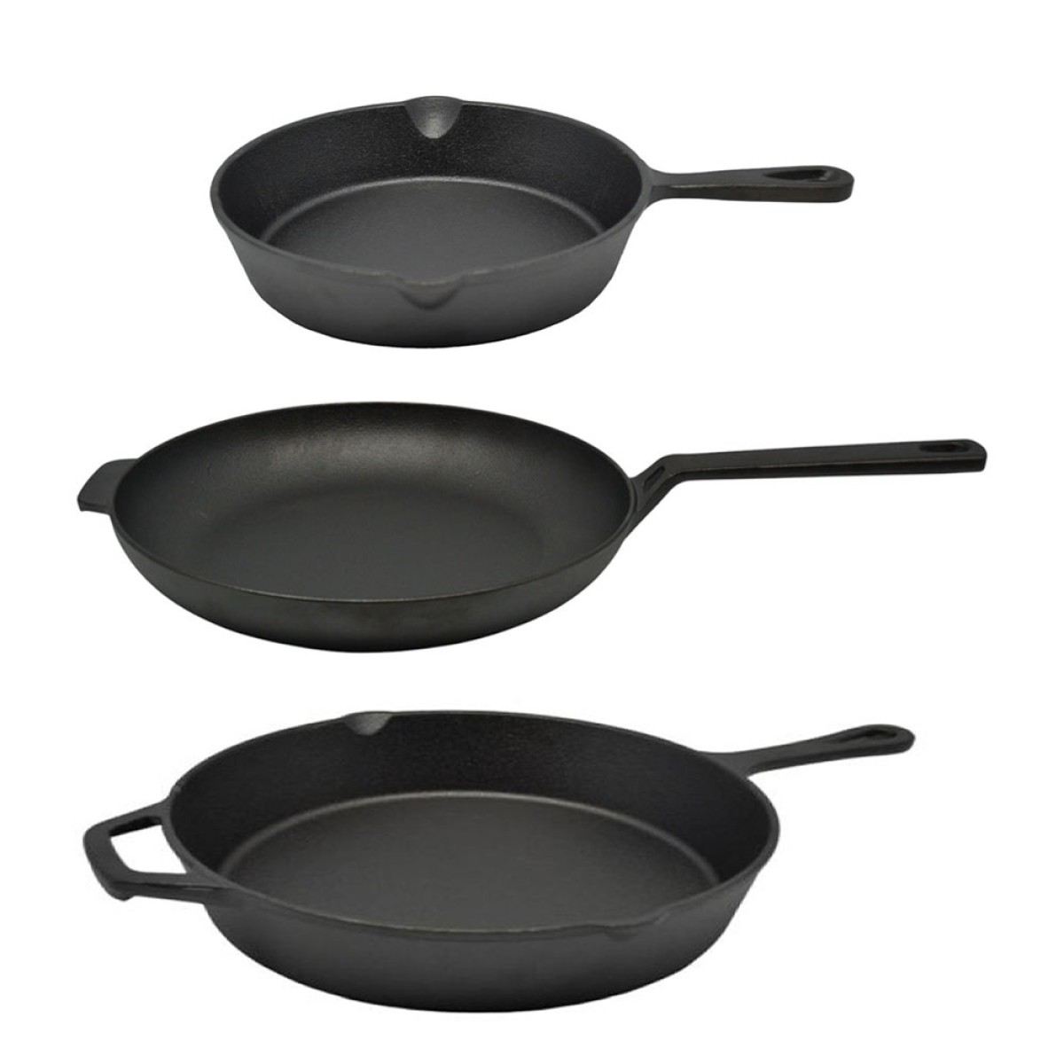 Ankor Premium Σετ Μαντεμένια Τηγάνια 3τμχ (20-28-30cm) – Κατάλληλα για Όλες τις Εστίες, BBQ & Φούρνο