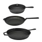 Ankor Premium Σετ Μαντεμένια Τηγάνια 3τμχ (20-28-30cm) – Κατάλληλα για Όλες τις Εστίες, BBQ & Φούρνο