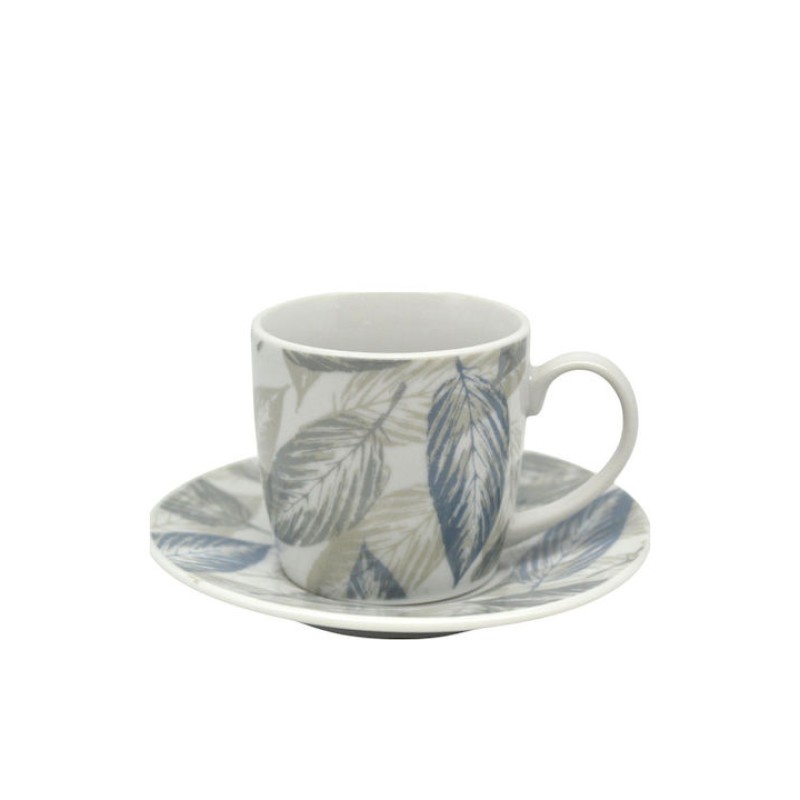 Ankor Σετ 6 Φλιτζάνια Καφέ από Πορσελάνη Γκρι 110ml 