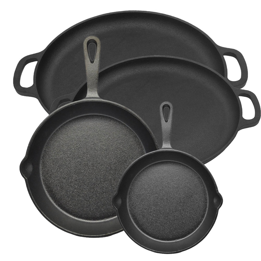 Ankor Premium Σετ Μαντεμένια Σκεύη 4τμχ - Τηγάνι Ν.20, Τηγάνι Ν.26 & 2 Μαντεμένια Ταψιά