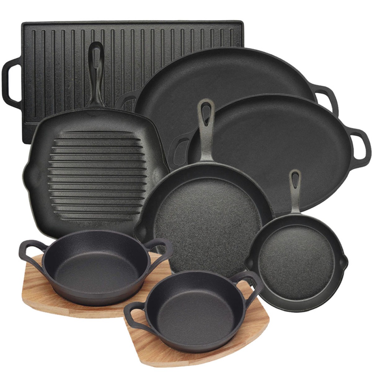 Ankor Premium Ολοκληρωμένο Σετ Μαντεμένια Σκεύη 8τμχ - Κατάλληλα για Όλες τις Εστίες, BBQ & Φούρνους