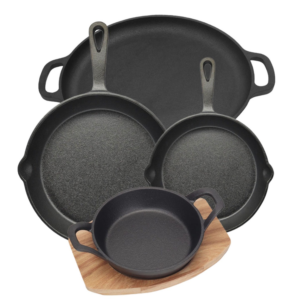 Ankor Premium Σετ Μαντεμένια Σκεύη 4τμχ – Τηγάνι Ν.20, Τηγάνι Ν.26, Ταψί Ν.42 & Σαγανάκι Ν.16