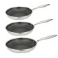 Ankor Dmond Tri-Ply Σετ 3 Τηγάνια (24cm + 26cm + 28cm) – Ανοξείδωτα 18/8 με Αντικολλητική Επίστρωση