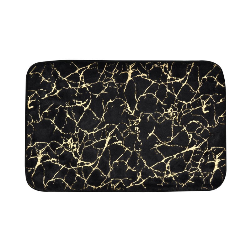Πατάκι Μπάνιου (50x80) Αντιολισθητικό Sidirela Marble Black E-8260-32