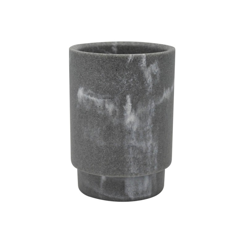 Ποτήρι Οδοντόβουρτσας (Φ7.3x10) Πολυεστερικό Sidirela Marble Grey E-8296-20