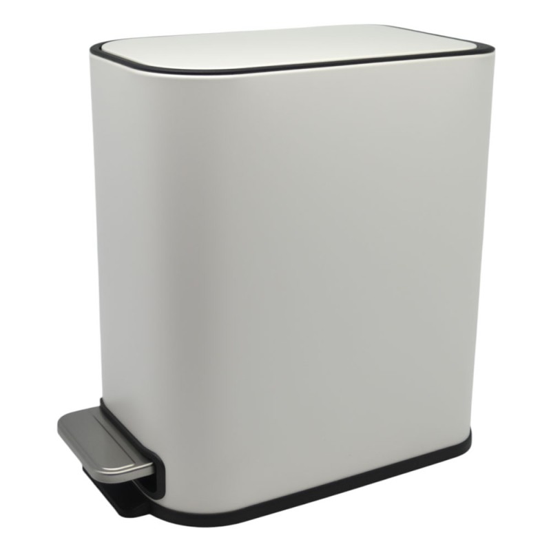 Σετ Κάδου Slim 5Lt & Πιγκάλ Μεταλλικό Soft Close Λευκό - Συλλογή Ankor Bello