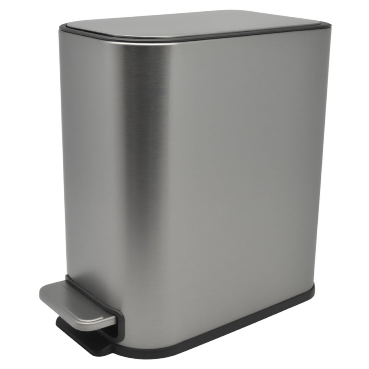 Σετ Κάδου Slim 5Lt & Πιγκάλ Ανοξείδωτο Soft Close Σκούρο Ασημί - Συλλογή Ankor Lux