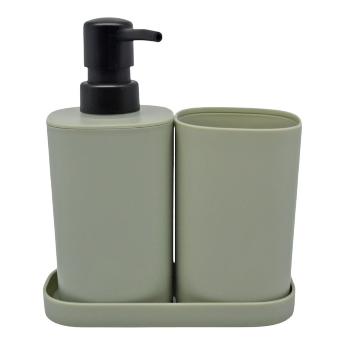 Ankor Pistachio Σετ Μπάνιου 3τμχ Πλαστικό – Dispenser, Ποτηροθήκη & Σαπουνοθήκη - Δισκάκι