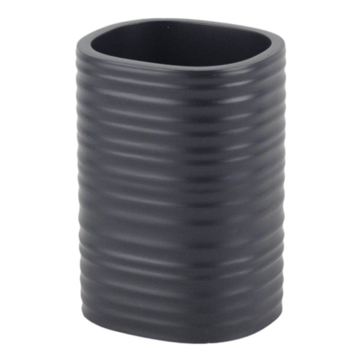 Ankor Dark Grey Ποτήρι Μπάνιου (7.6x6.7x10.6) Ριγέ Πολυεστερικό