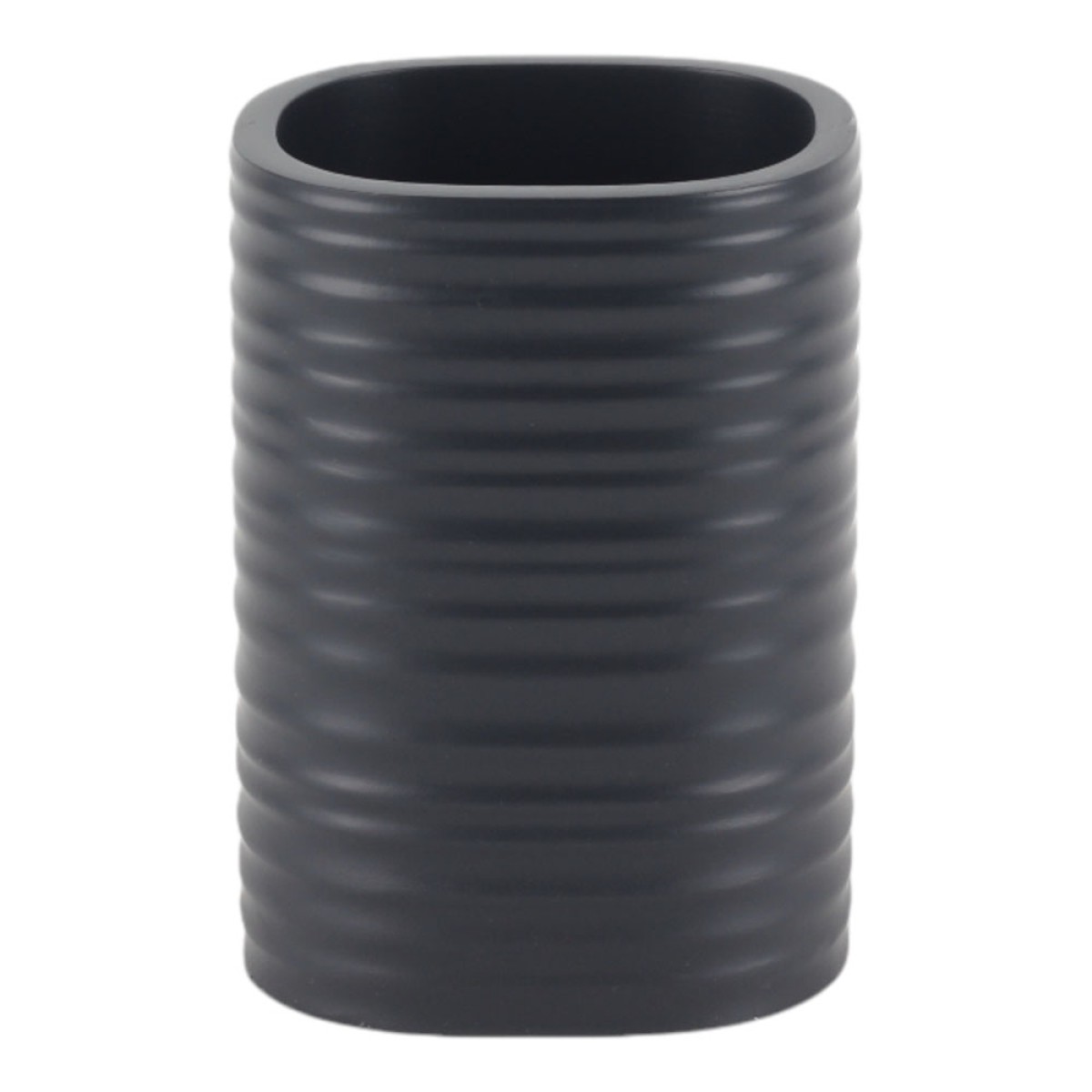 Ankor Dark Grey Ποτήρι Μπάνιου (7.6x6.7x10.6) Ριγέ Πολυεστερικό