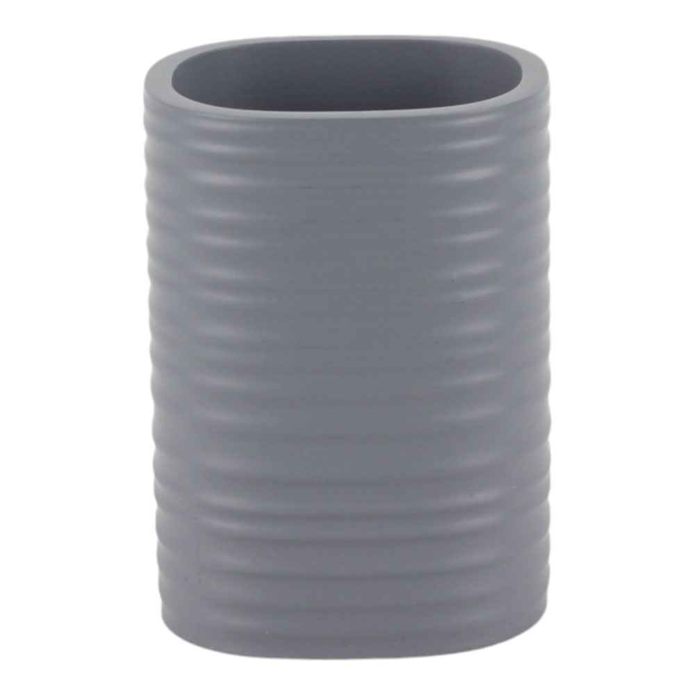 Ankor Grey Ποτήρι Μπάνιου (7.6x6.7x10.6) Ριγέ Πολυεστερικό