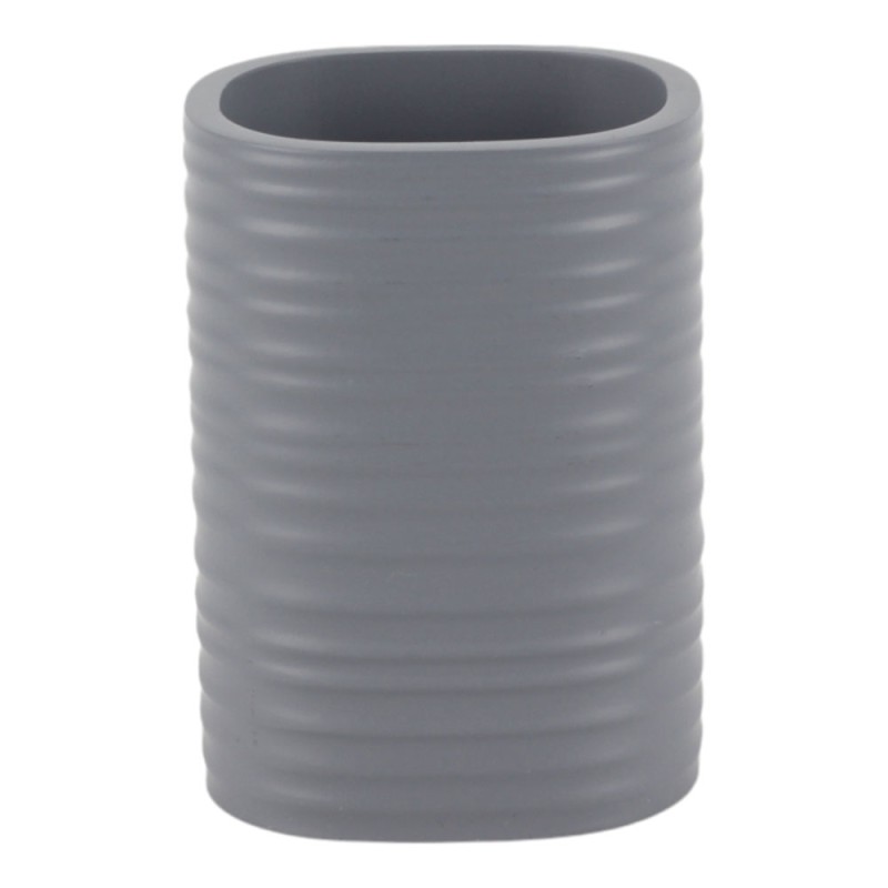 Ankor Grey Ποτήρι Μπάνιου (7.6x6.7x10.6) Ριγέ Πολυεστερικό