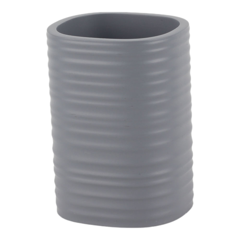 Ankor Grey Ποτήρι Μπάνιου (7.6x6.7x10.6) Ριγέ Πολυεστερικό