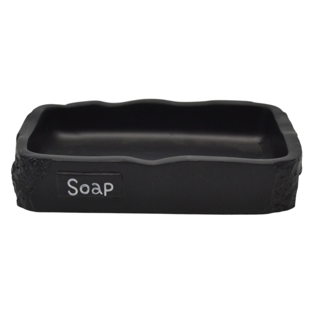 Ankor Soap Black Σαπουνοθήκη (12.7x8.6x2.5) με Όψη Πέτρας