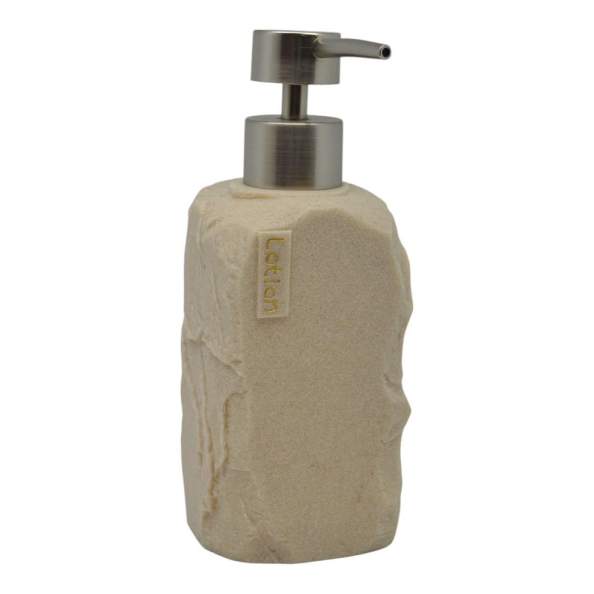 Ankor Lotion Beige Δοχείο Κρεμοσάπουνου (7.5x7.6x18.8) με Όψη Πέτρας