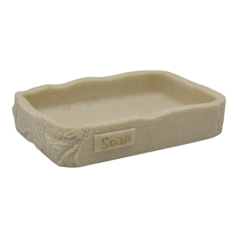 Ankor Soap Beige Σαπουνοθήκη (12.7x8.6x2.5) με Όψη Πέτρας