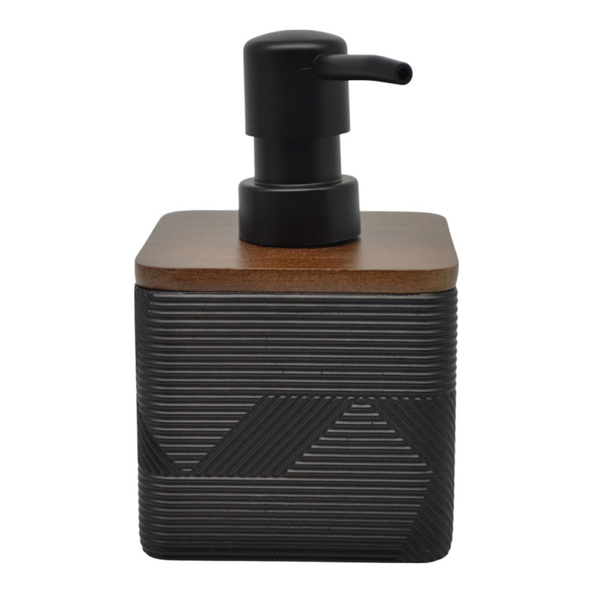 Ankor Black Δοχείο Κρεμοσάπουνου (8.3x8.3x13.5) με Καπάκι Ακακίας