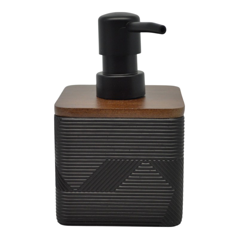 Ankor Black Δοχείο Κρεμοσάπουνου (8.3x8.3x13.5) με Καπάκι Ακακίας