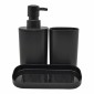Ankor Black Σετ Μπάνιου 3τμχ Πλαστικό – Dispenser, Ποτηροθήκη & Σαπουνοθήκη - Δισκάκι